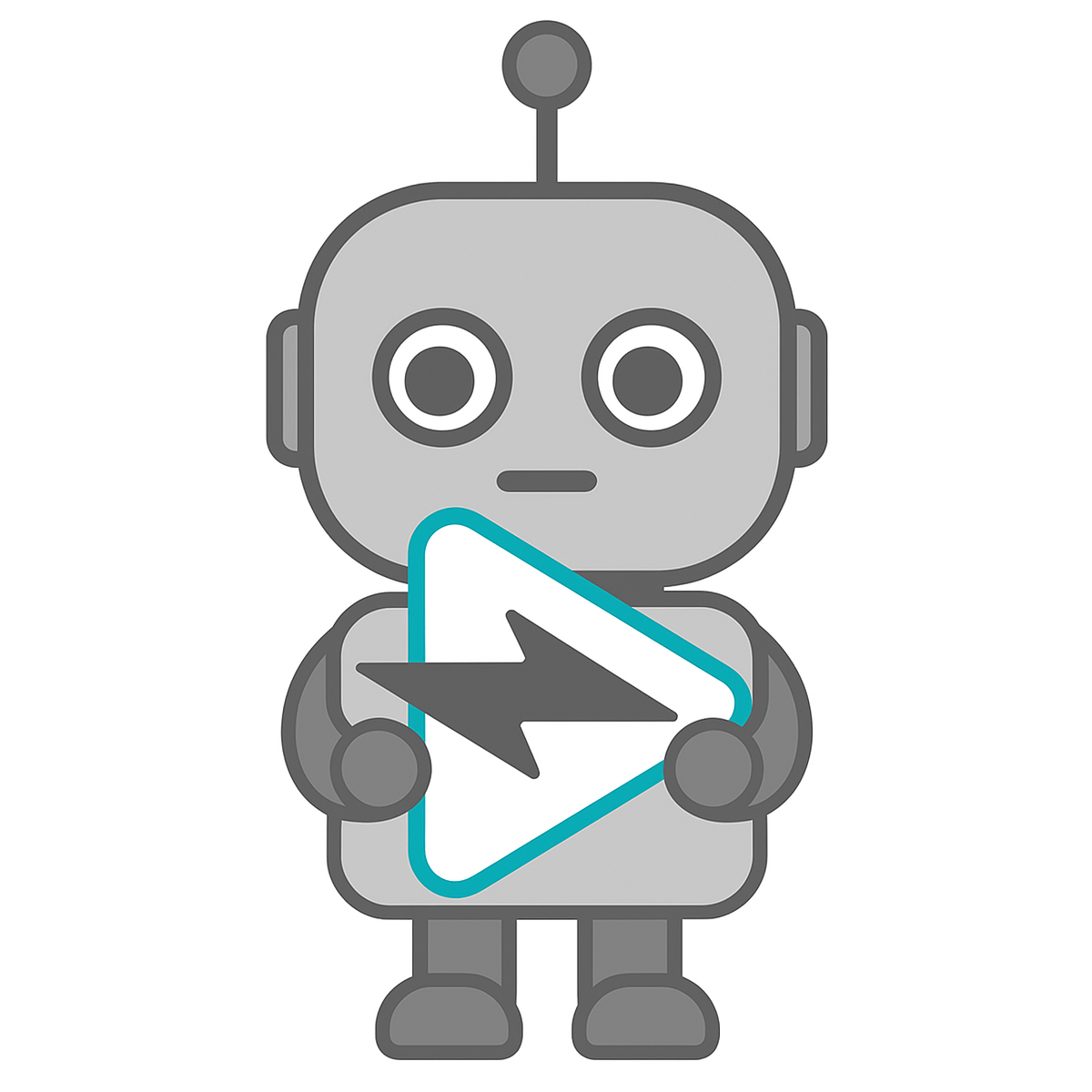 Image of a robot holding the Feedback emPower Tools logo representing the PowerPack Selector Bot